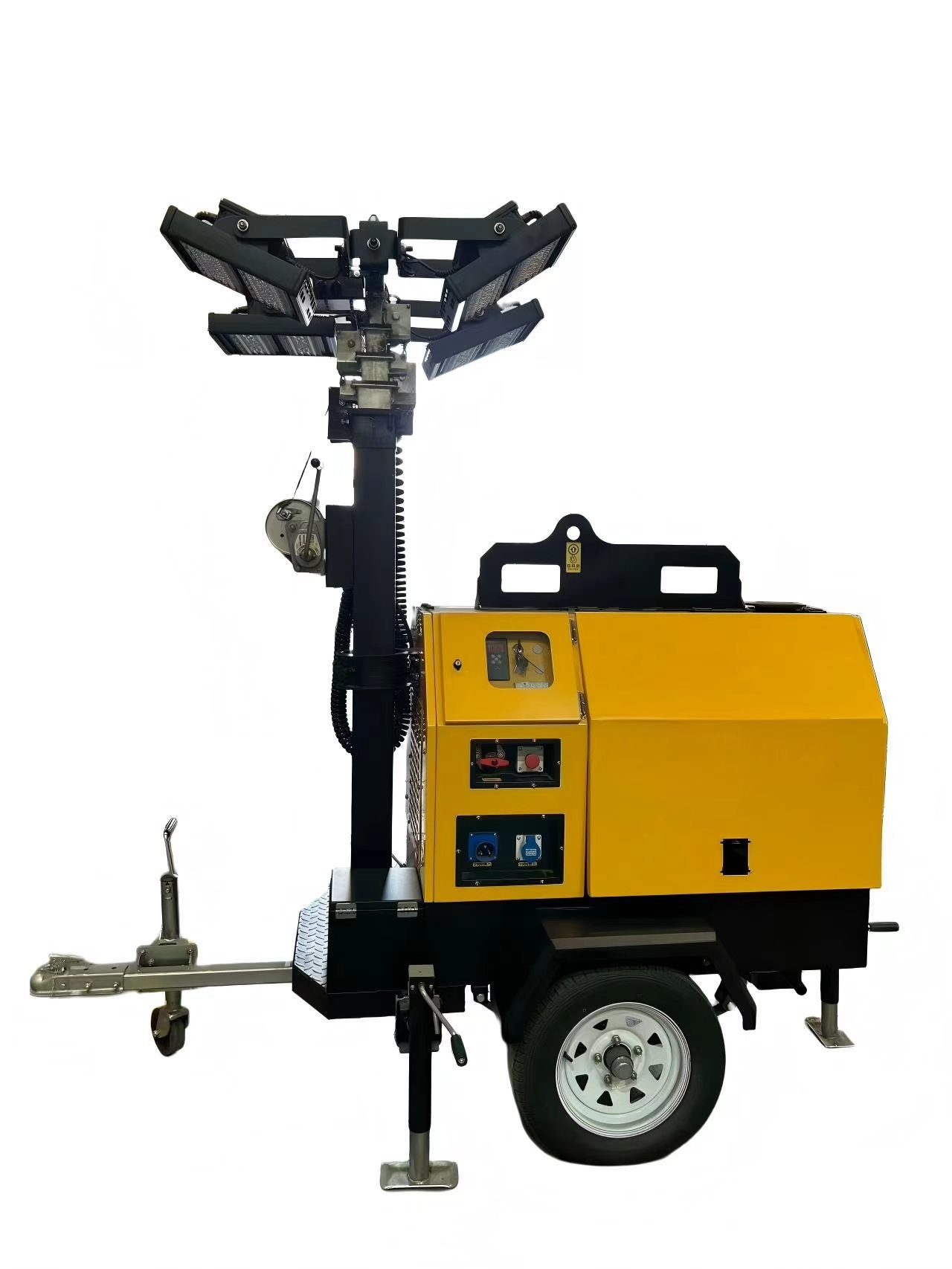 Hybrid mobile light tower with multiple energy inputs