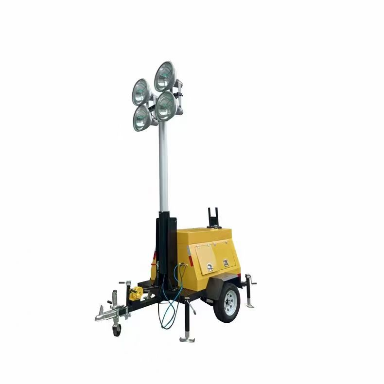 LUMTA D957 mobile light tower with raised mast and four floodlights